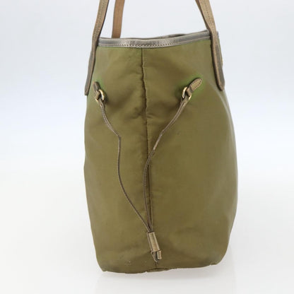 Prada PRADA Hand Bag Nylon Khaki Gold Authentic 159131