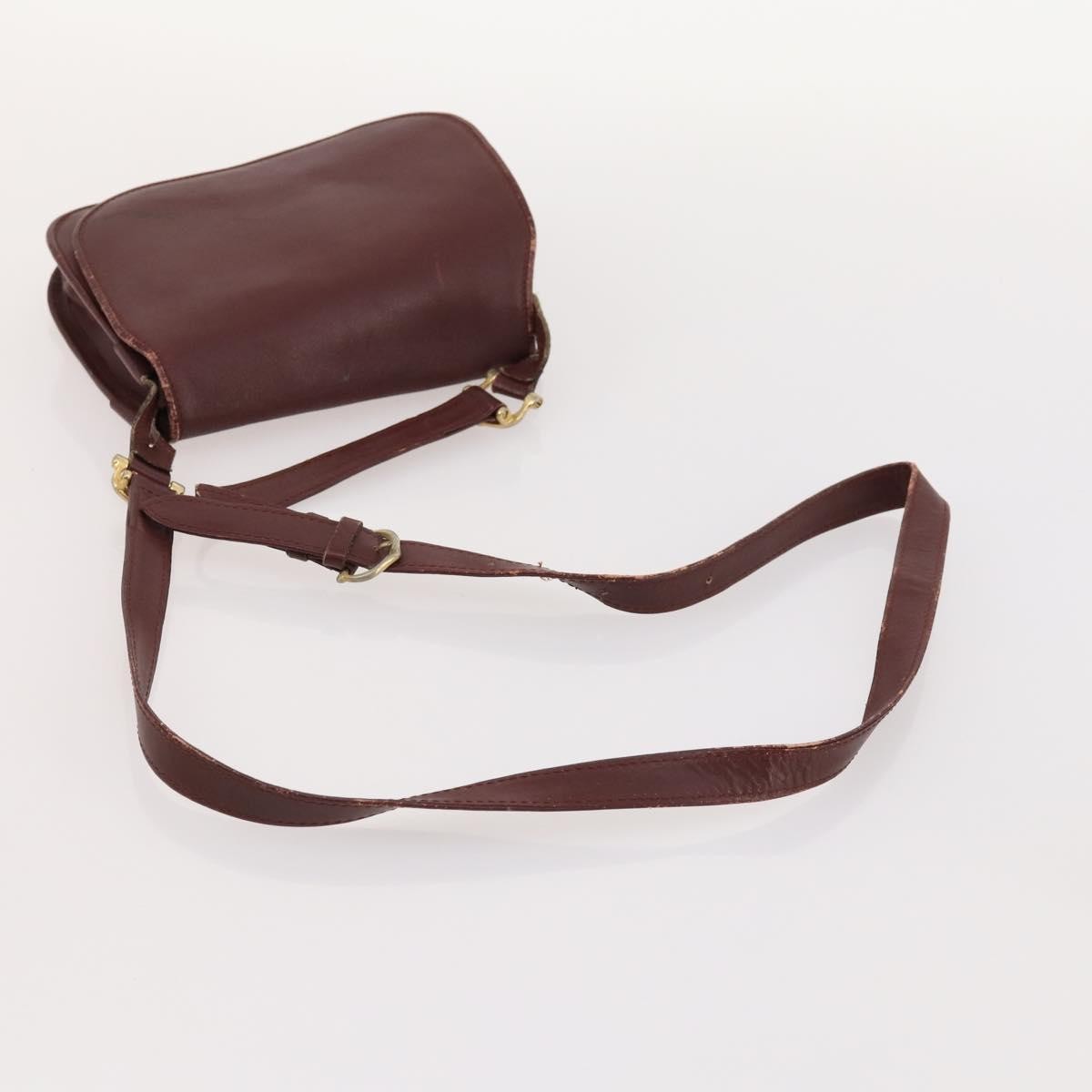 Cartier CARTIER Shoulder Bag Leather 5 Set Bordeaux Gold Authentic mr2108