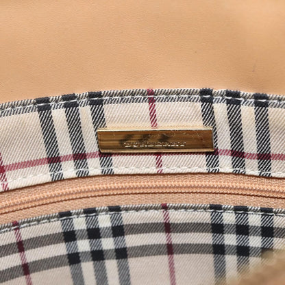 Burberry BURBERRY Hand Bag Leather Beige Gold Authentic 165049