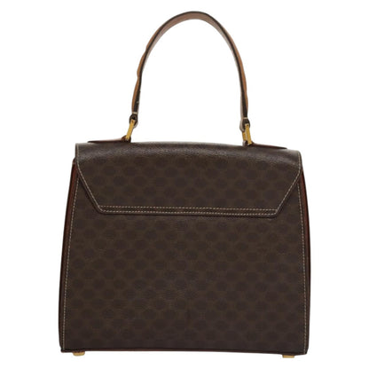 Celine CELINE Macadam Canvas Hand Bag PVC Leather 2way Brown Authentic 111670