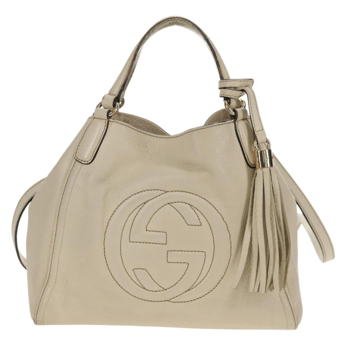 Gucci GUCCI Soho Shoulder Bag Leather 2way White Authentic ki5995