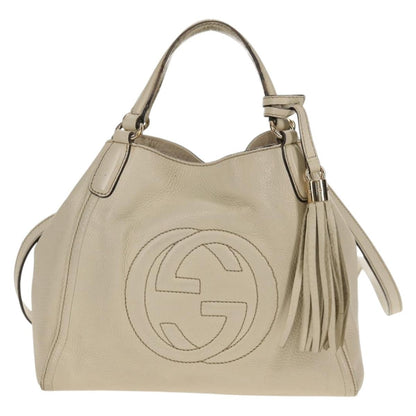 Gucci GUCCI Soho Shoulder Bag Leather 2way White Authentic ki5995