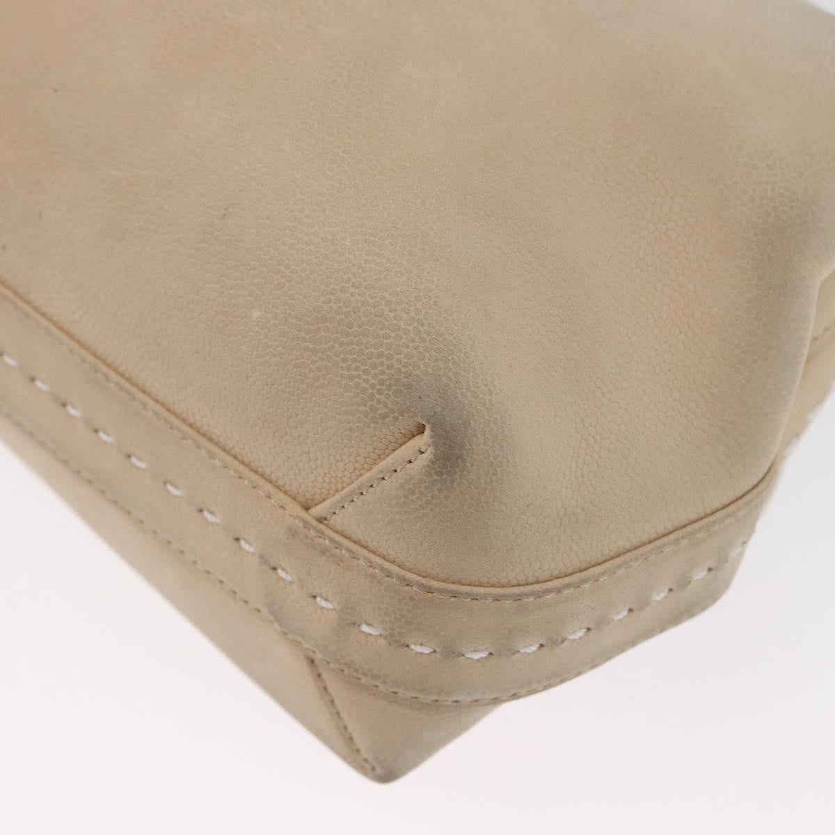Celine CELINE Hand Bag Leather 2way Beige Gold Authentic 166991