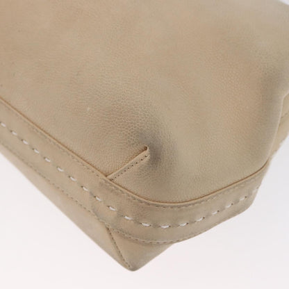 Celine CELINE Hand Bag Leather 2way Beige Gold Authentic 166991
