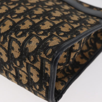 Dior Christian Dior Trotter Canvas Shoulder Bag Navy Gold Authentic 181395