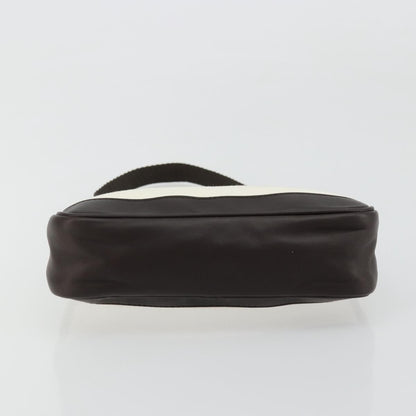 Gucci GUCCI Hand Pouch Bag Canvas Leather Brown White 92821 Authentic 177484A