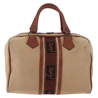 Saint Laurent SAINT LAURENT Boston Bag Canvas Brown Authentic BA12896