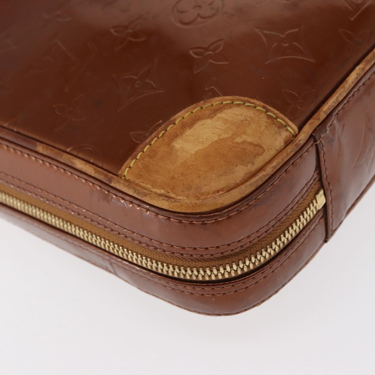 Louis Vuitton LOUIS VUITTON Monogram Vernis Van Damme Hand Bag Bronze M91125 LV Authentic BA8606