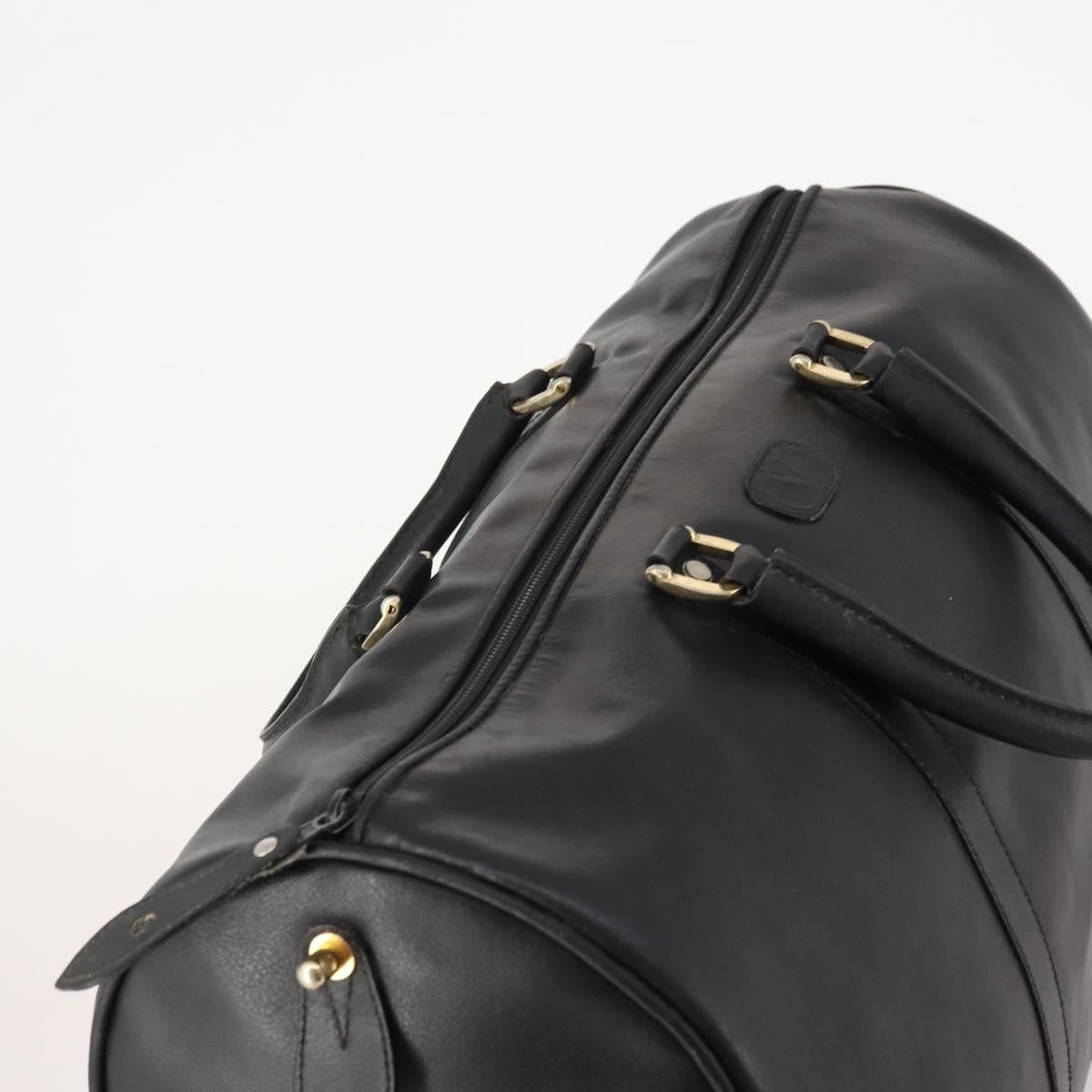 Valentino VALENTINO Boston Bag Leather Black Gold Authentic bs35030A