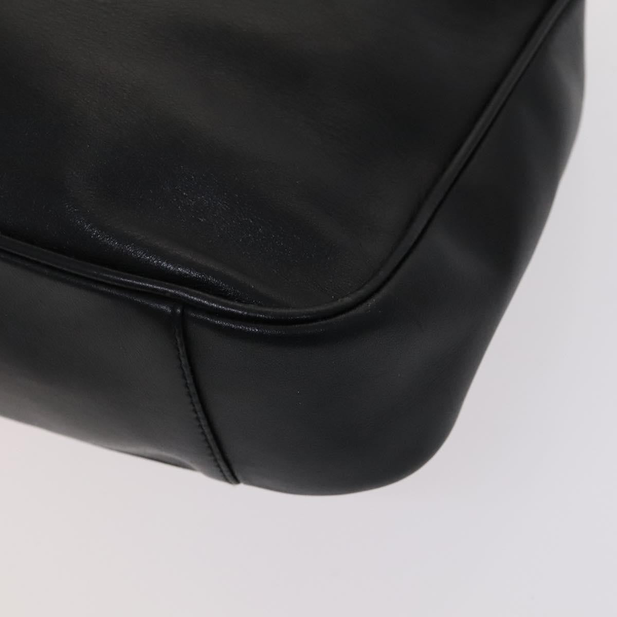 Gucci GUCCI Bamboo Hand Bag Leather 2way Black 001 1638 Authentic 114458