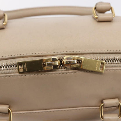Saint Laurent SAINT LAURENT Mini Boston Bag Leather 2way Beige Gold Authentic bs30083