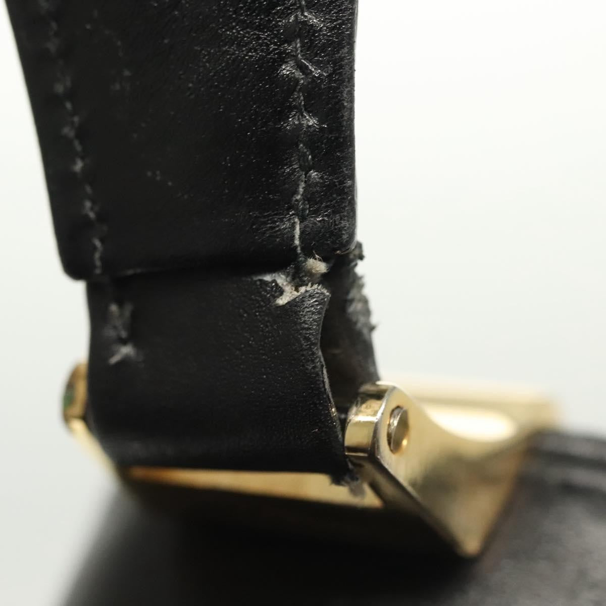 Gucci GUCCI Hand Bag Leather Black Gold 000 056 0004 Authentic ep10863