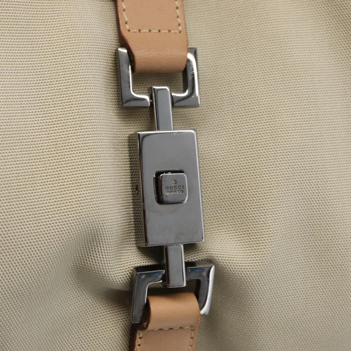 Gucci GUCCI Jackie Shoulder Bag Canvas Leather Beige Silver 002 1067 Authentic fm5084