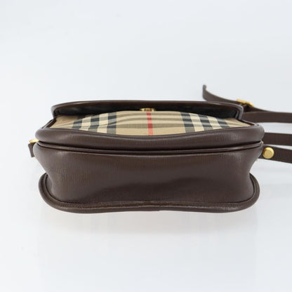 Burberrys Burberrys Nova Check Shoulder Bag Canvas Beige Gold Authentic 153922