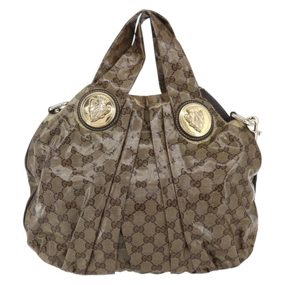 Gucci GUCCI GG Crystal Histeria Bag Coated Canvas 2way Beige Gold 203486 Authentic 154644