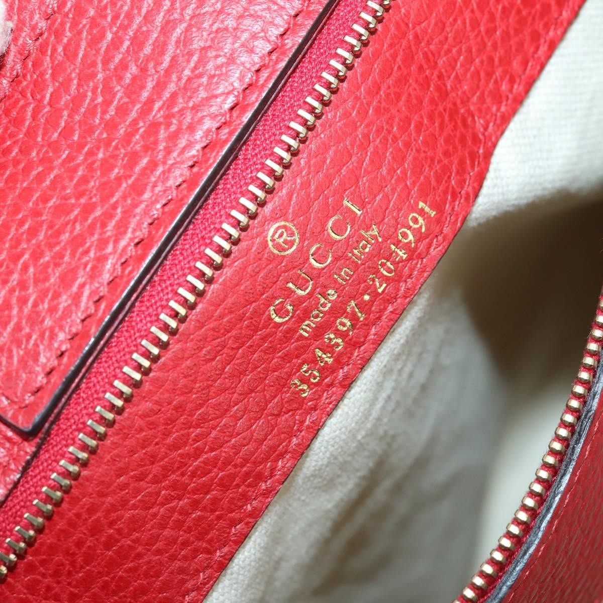 Gucci GUCCI Swing Tote Bag Leather Red Gold 354397 Authentic 144275