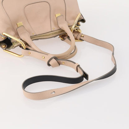 Chloé Chloé Chloe Hailey Hand Bag Leather 2way Pink Gold 02165665 Authentic YKZ911A