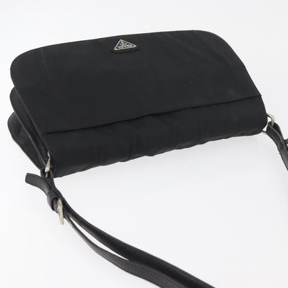 Prada PRADA Shoulder Bag Nylon Black Silver Authentic YKZ1095A