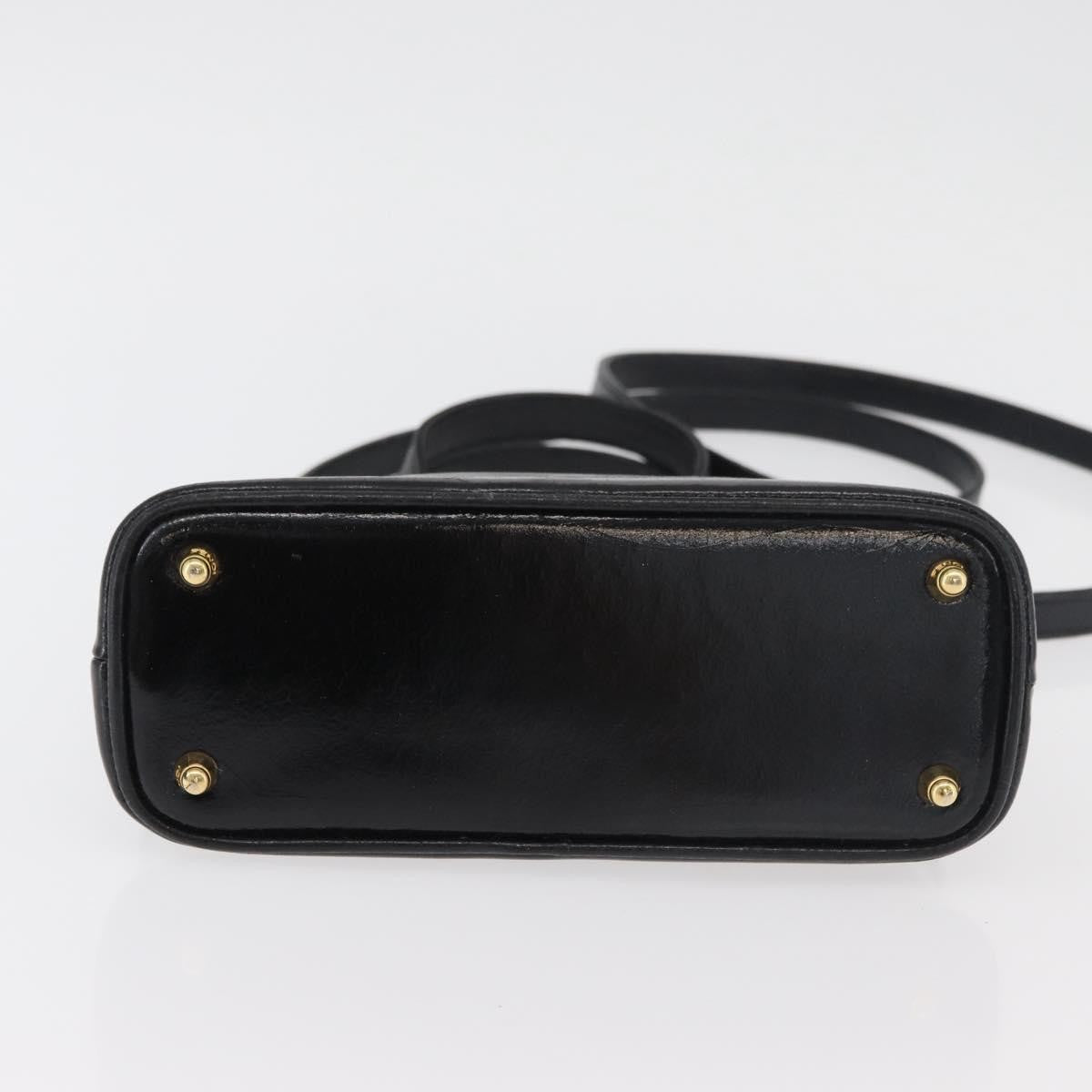 Fendi FENDI Hand Bag Patent leather 2way Black Gold Authentic ti3390