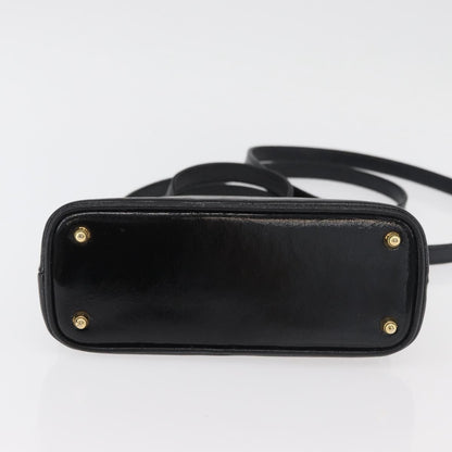 Fendi FENDI Hand Bag Patent leather 2way Black Gold Authentic ti3390