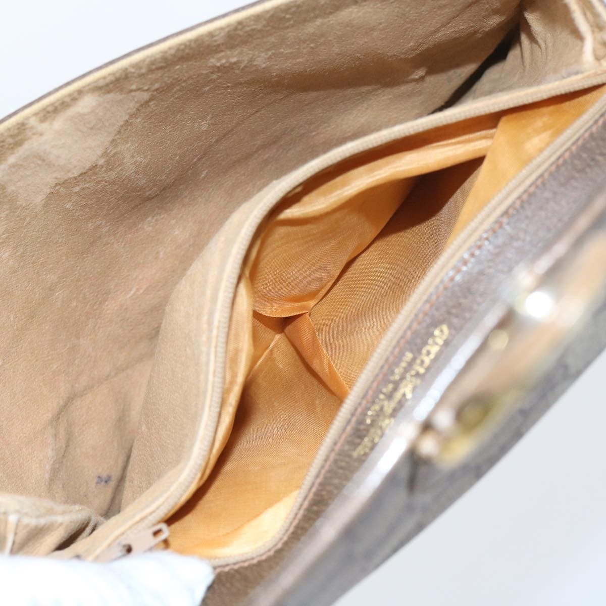 Gucci GUCCI GG Supreme Shoulder Bag PVC Leather Beige Authentic th4221