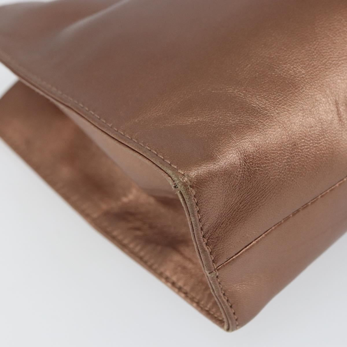Loewe LOEWE Shoulder Bag Leather Brown Gold Authentic 162859