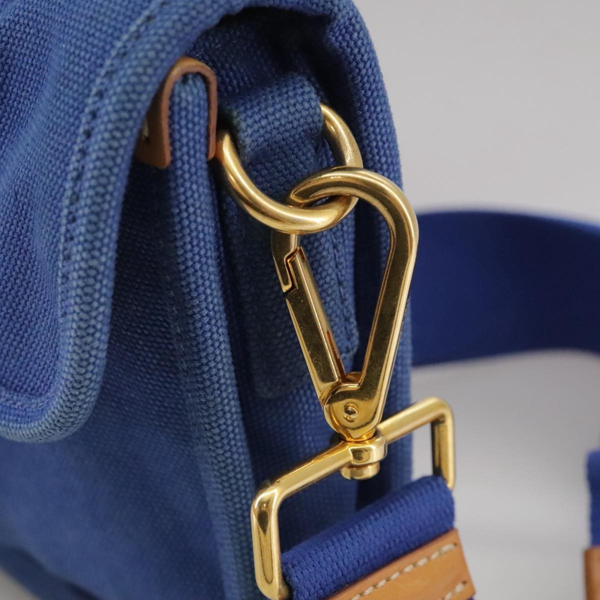 Prada PRADA Shoulder Bag Canvas Blue Authentic 111326