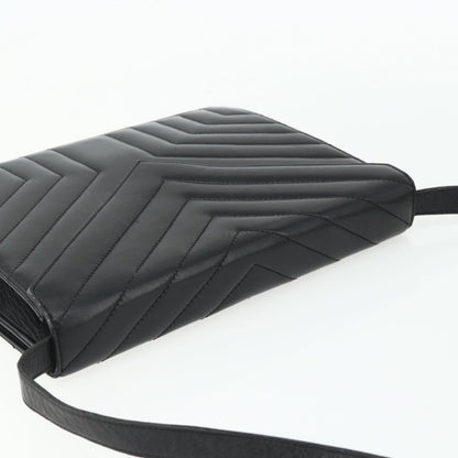 Saint Laurent SAINT LAURENT Shoulder Bag Leather Black Silver Authentic 176228