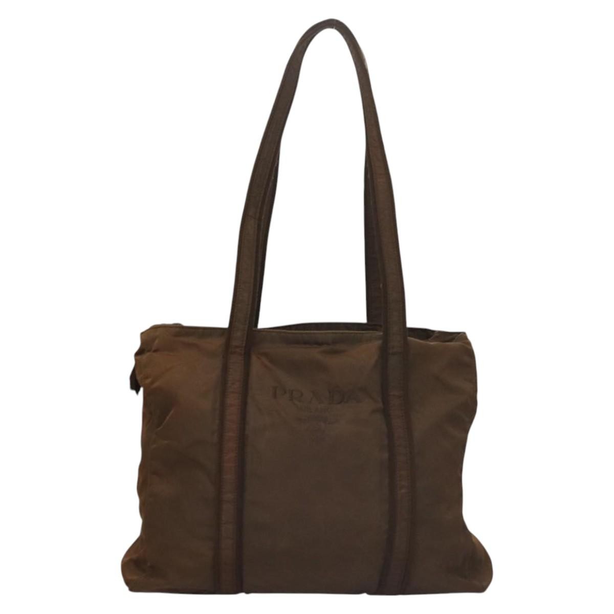 Prada PRADA Tote Bag Nylon Brown Authentic th5852