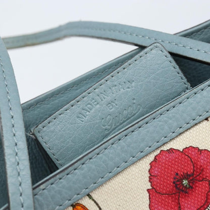 Gucci GUCCI Bamboo Flora Tote Bag Canvas Multicolor Gold 358470 Authentic hk3538