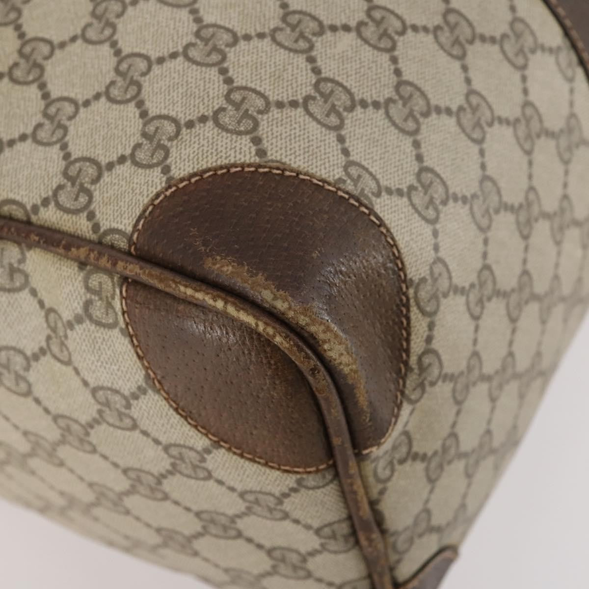 Gucci GUCCI GG Supreme Boston Bag PVC Beige Gold Authentic 175449