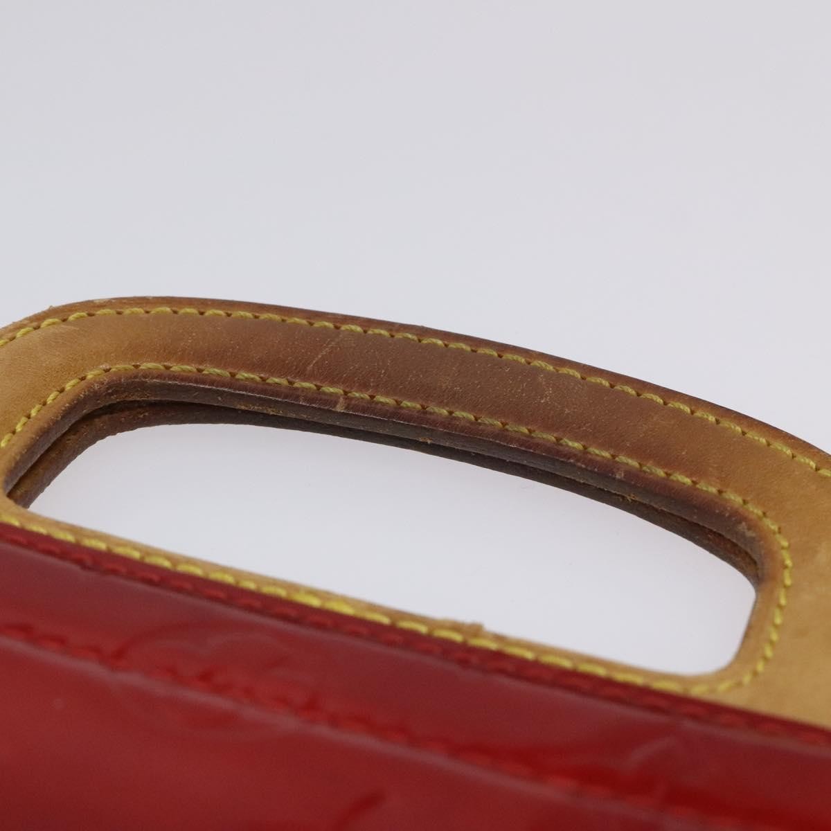 Louis Vuitton LOUIS VUITTON Monogram Vernis Stanton Tote Bag Red M91078 LV Authentic EC405