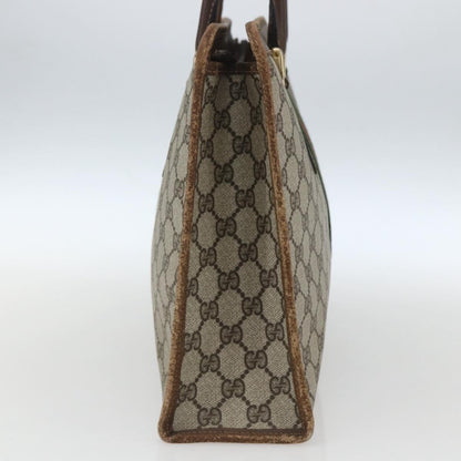 Gucci GUCCI GG Supreme Web Sherry Line Hand Bag PVC Beige Gold 010 378 Authentic 162305