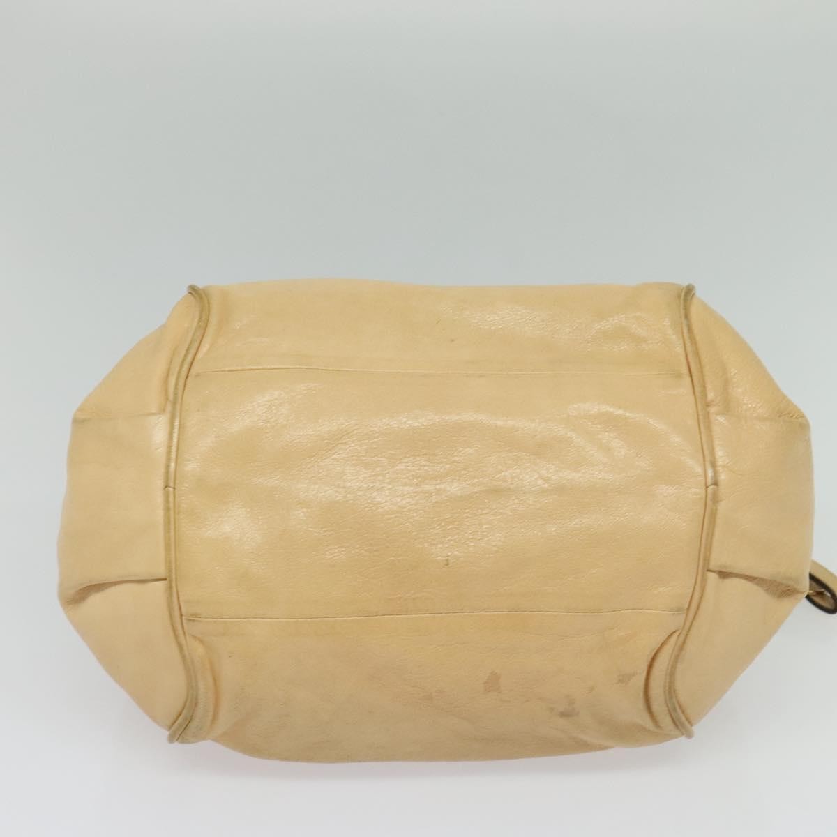 Chloé Chloé Chloe Etel Hand Bag Leather 2way Beige Gold Authentic am9018