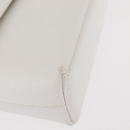 Gucci GUCCI Shoulder Bag Leather White Silver 001 1998 1767 Authentic BA5637