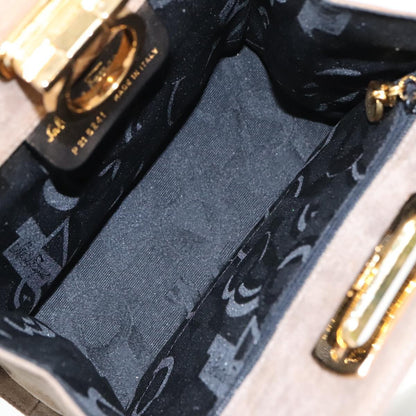 Salvatore Ferragamo Salvatore Ferragamo Gancini Chain Shoulder Bag Suede Gray Gold Authentic 96186
