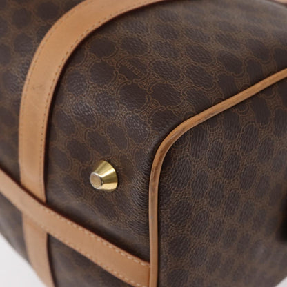 Celine CELINE Macadam Canvas Boston Bag PVC Brown Gold Authentic 152724