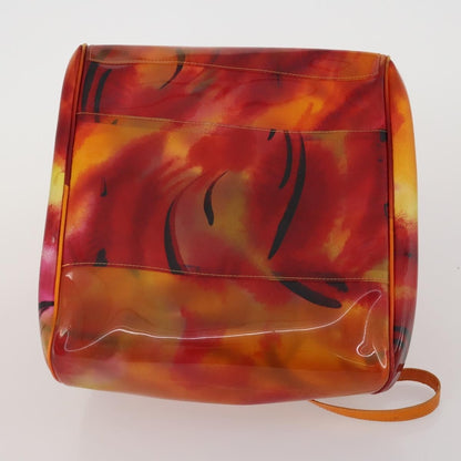 Dior Christian Dior Hand Bag Vinyl Orange Authentic 177521