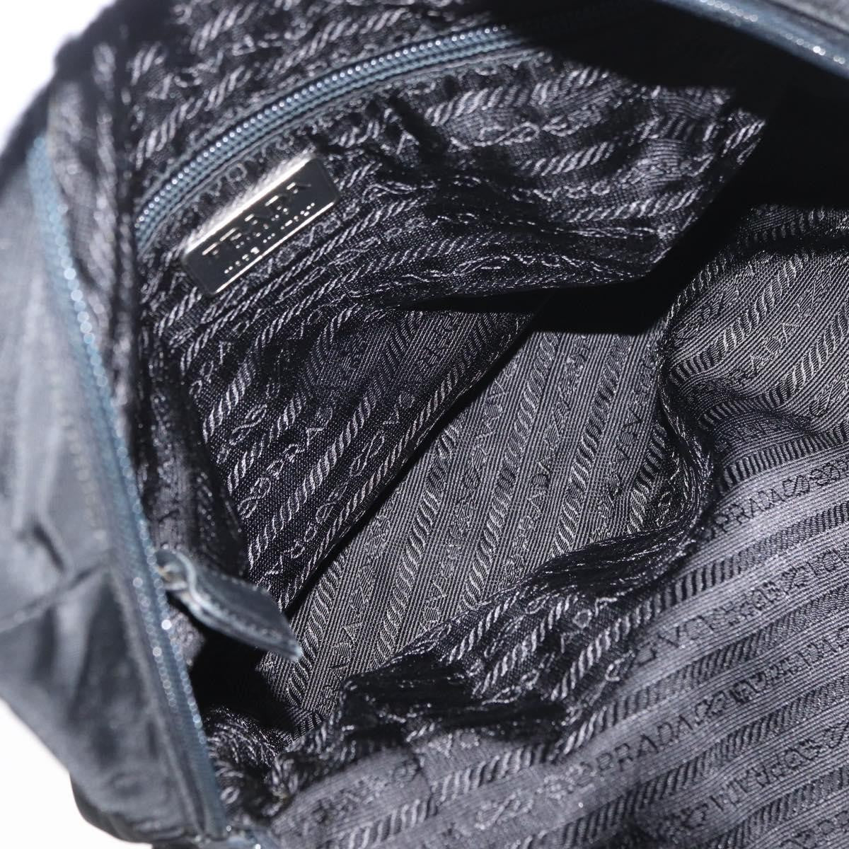 Prada PRADA Tote Bag Nylon Black Silver Authentic 175704