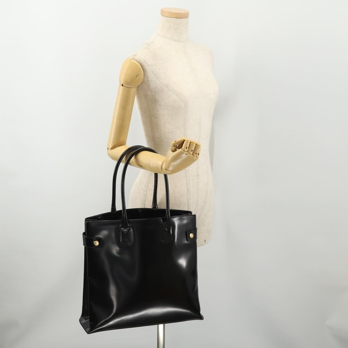 Gucci GUCCI Tote Bag Patent leather Black Gold 002 1046 0407 Authentic BAZ151