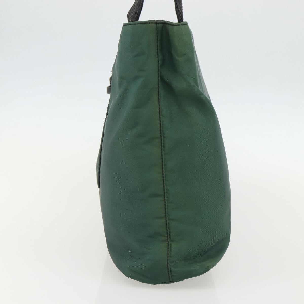 Prada PRADA Tote Bag Nylon Green Silver Authentic 155085