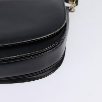 Celine CELINE Horse Carriage Shoulder Bag Leather Navy Gold Authentic BA6372