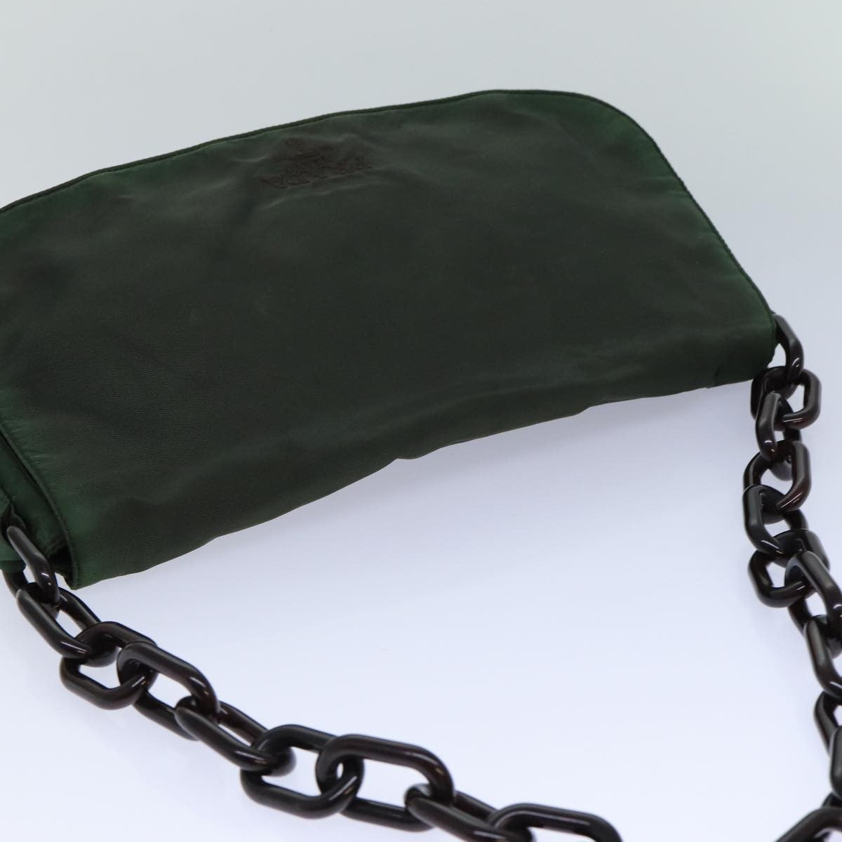 Prada PRADA Chain Shoulder Bag Nylon Green Authentic 82275