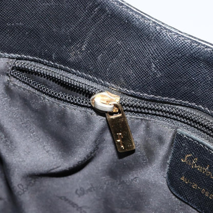 Salvatore Ferragamo Salvatore Ferragamo Gancini Shoulder Bag Leather Black Gold Authentic BA8226