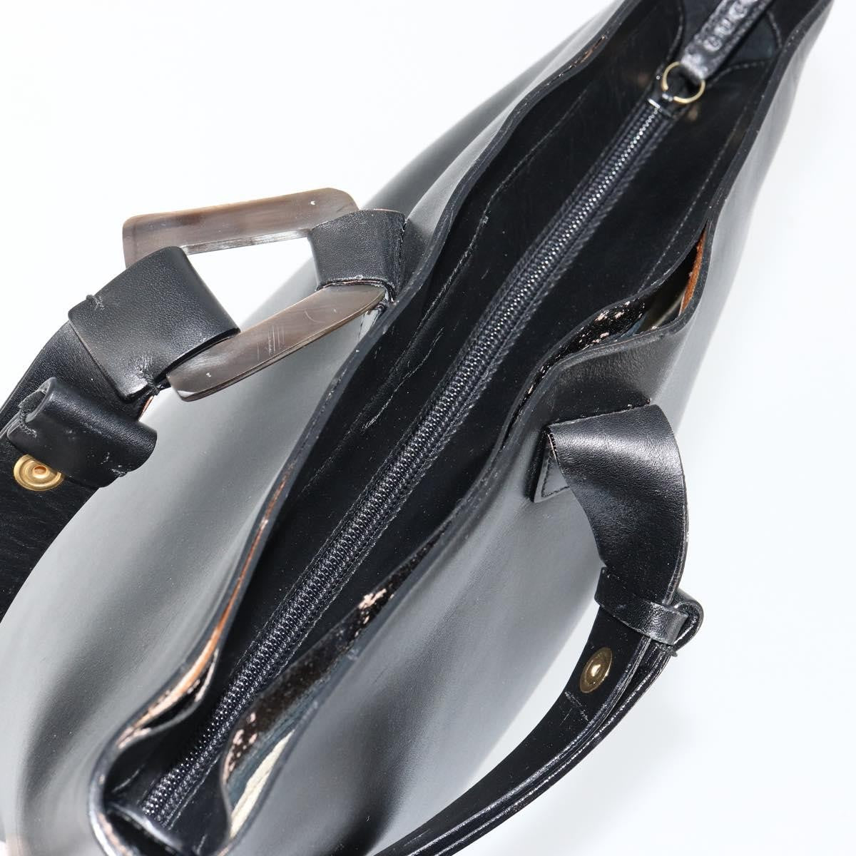 Gucci GUCCI Hand Bag Leather Black Authentic 71508