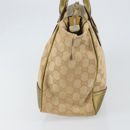Gucci GUCCI GG Canvas Shoulder Bag Beige Gold 177052 Authentic 121395
