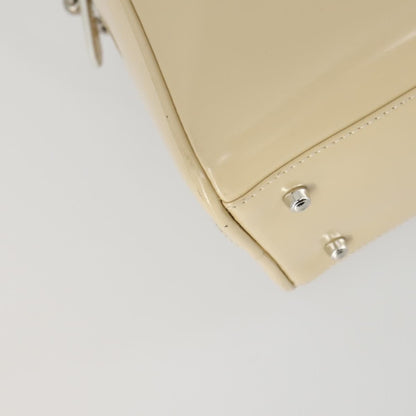 Gucci GUCCI Hand Bag Patent leather 2way Beige Silver 000 1274 0505 Authentic 155235