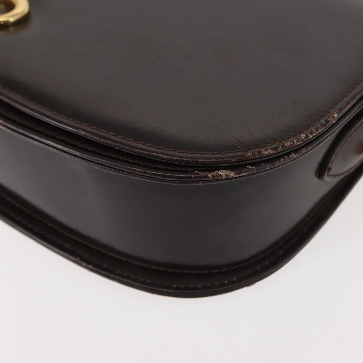 Gucci GUCCI Shoulder Bag Leather Brown gold Authentic fm4925