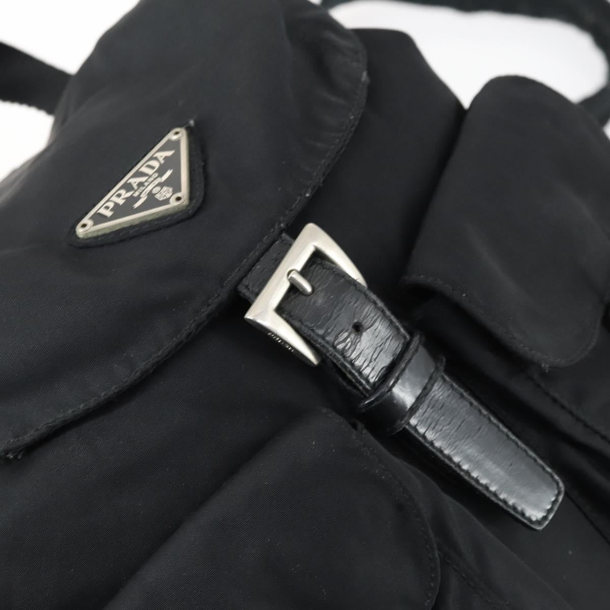 Prada PRADA Backpack Nylon Black Silver Authentic ka1167 Bag