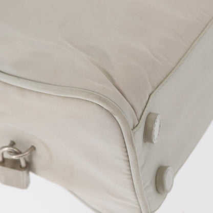 Prada PRADA Tote Bag Nylon White Silver Authentic am10449